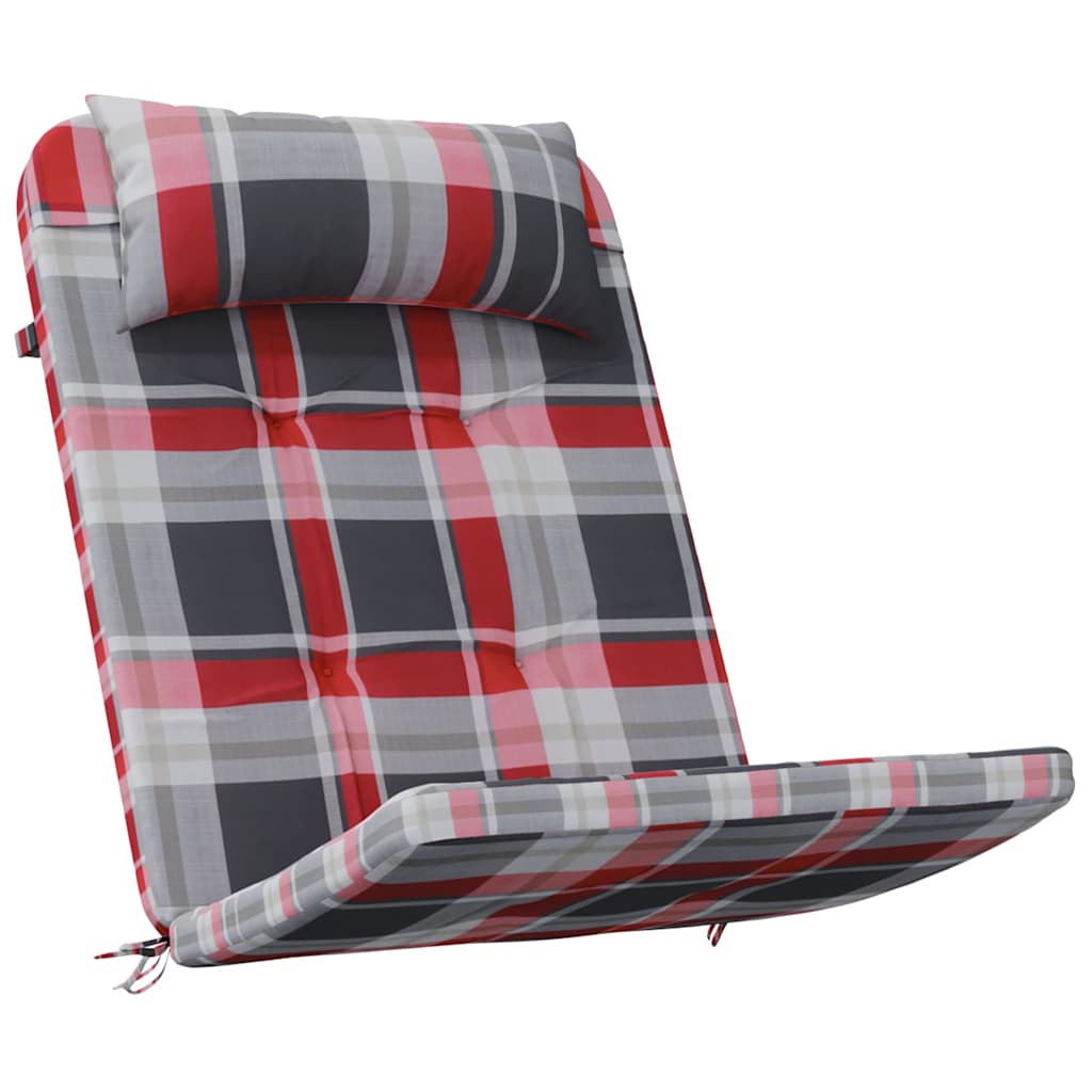 Cuscini per sedie 2 pz Tessuto Oxford Quadro Rosso