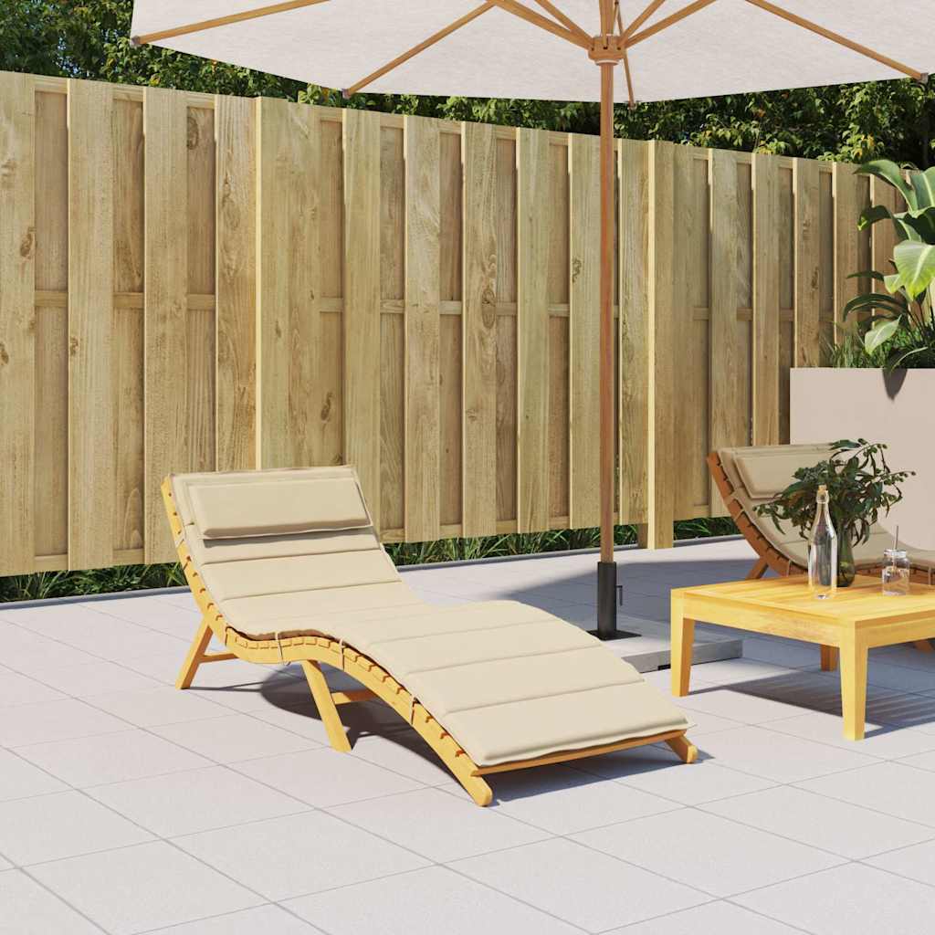 Cuscino per Lettino Beige 180x60x4 cm in Tessuto Oxford