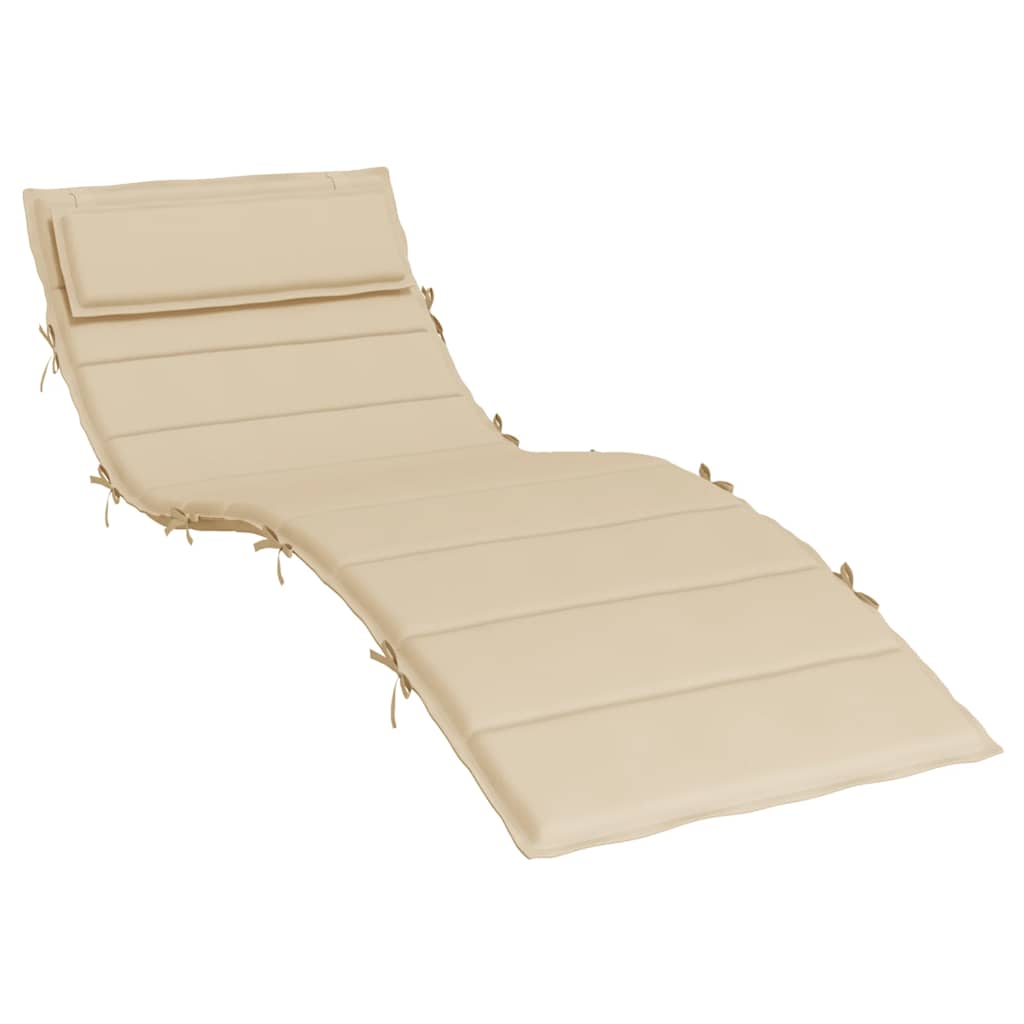 Cuscino per Lettino Beige 180x60x4 cm in Tessuto Oxford