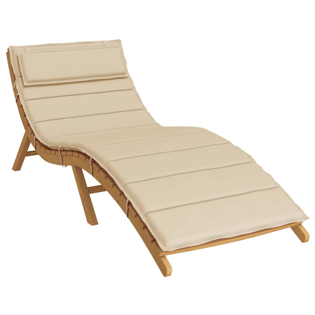 Cuscino per Lettino Beige 180x60x4 cm in Tessuto Oxford
