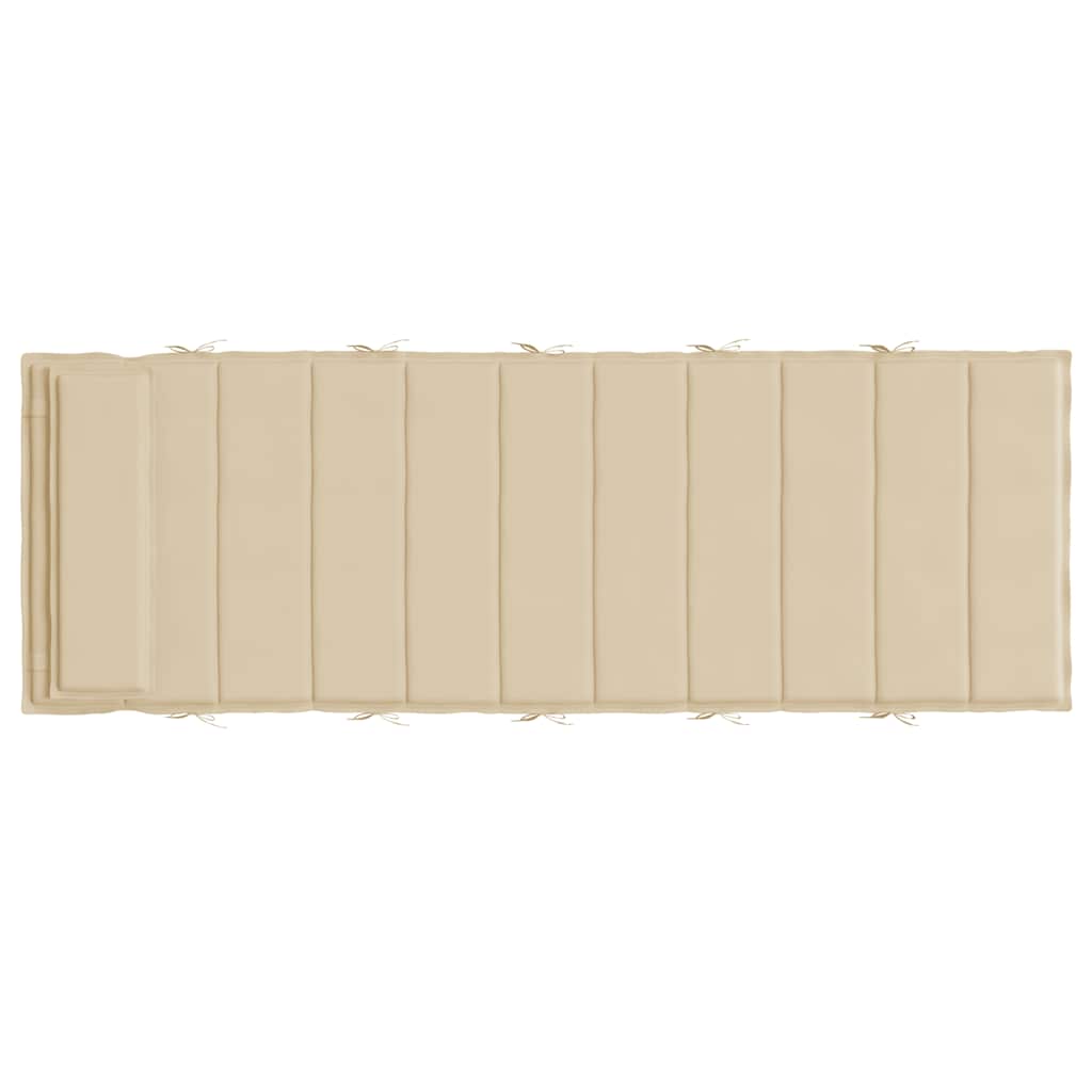 Cuscino per Lettino Beige 180x60x4 cm in Tessuto Oxford