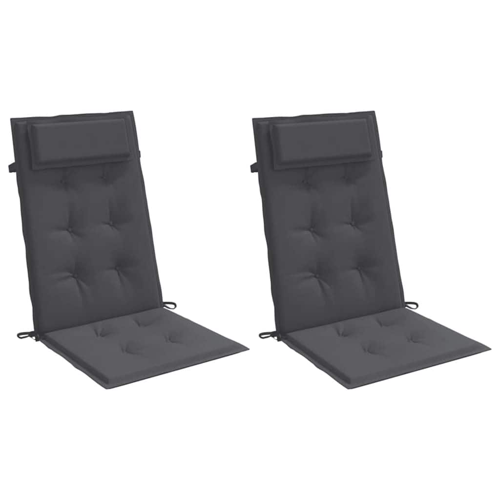 Cuscini per Sedia Schienale Alto 2 pz Antracite Tessuto Oxford