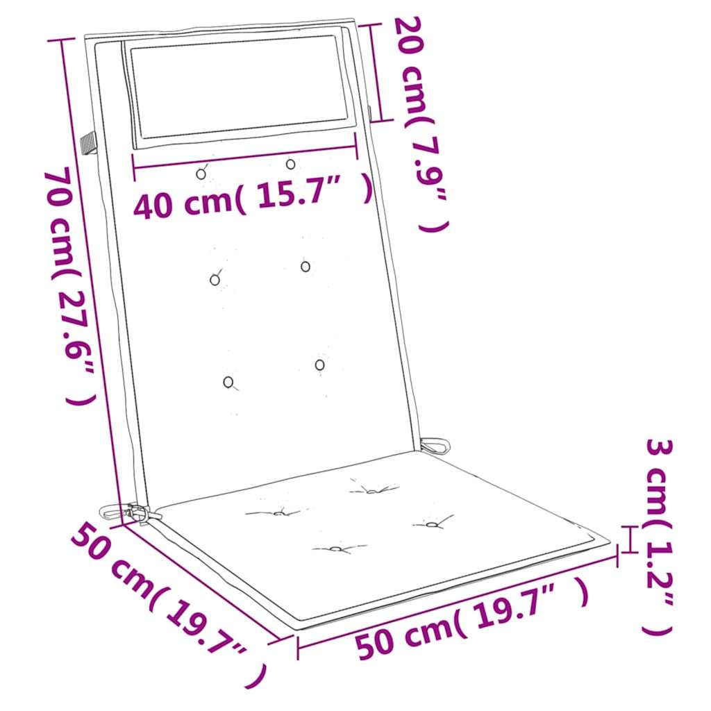 Cuscini per Sedia Schienale Alto 2 pz Antracite Tessuto Oxford
