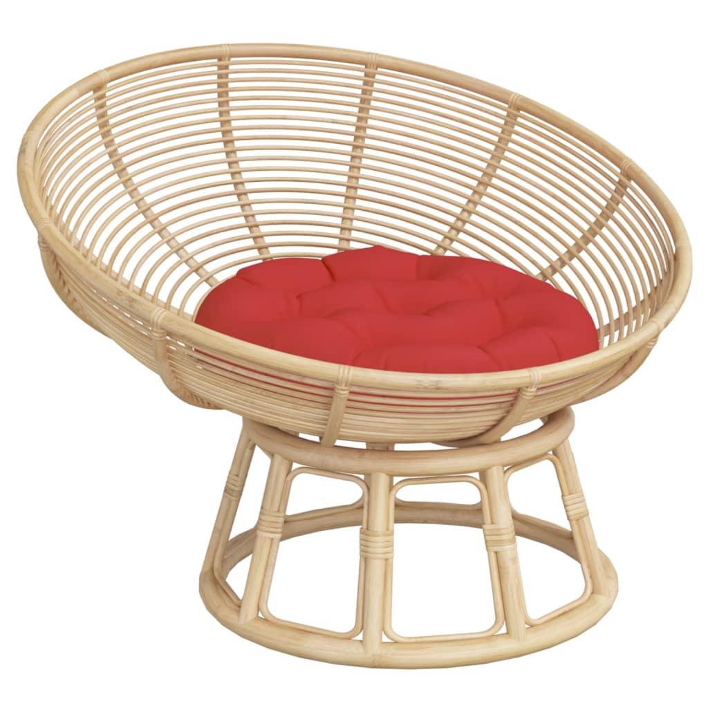 Cuscino Rotondo Rosso Ø 60x11 cm in Tessuto Oxford