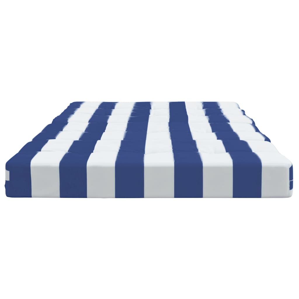 Cuscini Sedia a Sdraio 2pz Strisce Bianche e Blu Tessuto Oxford