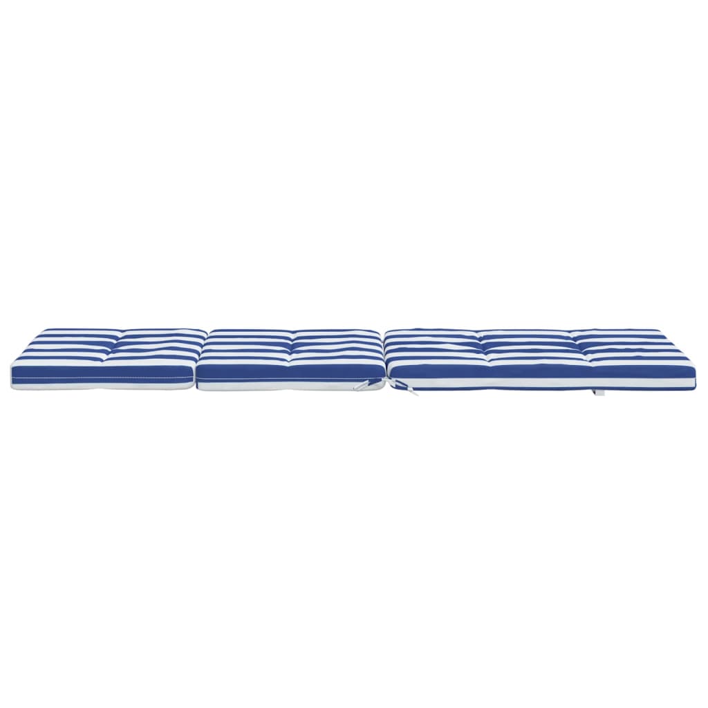 Cuscini Sedia a Sdraio 2pz Strisce Bianche e Blu Tessuto Oxford