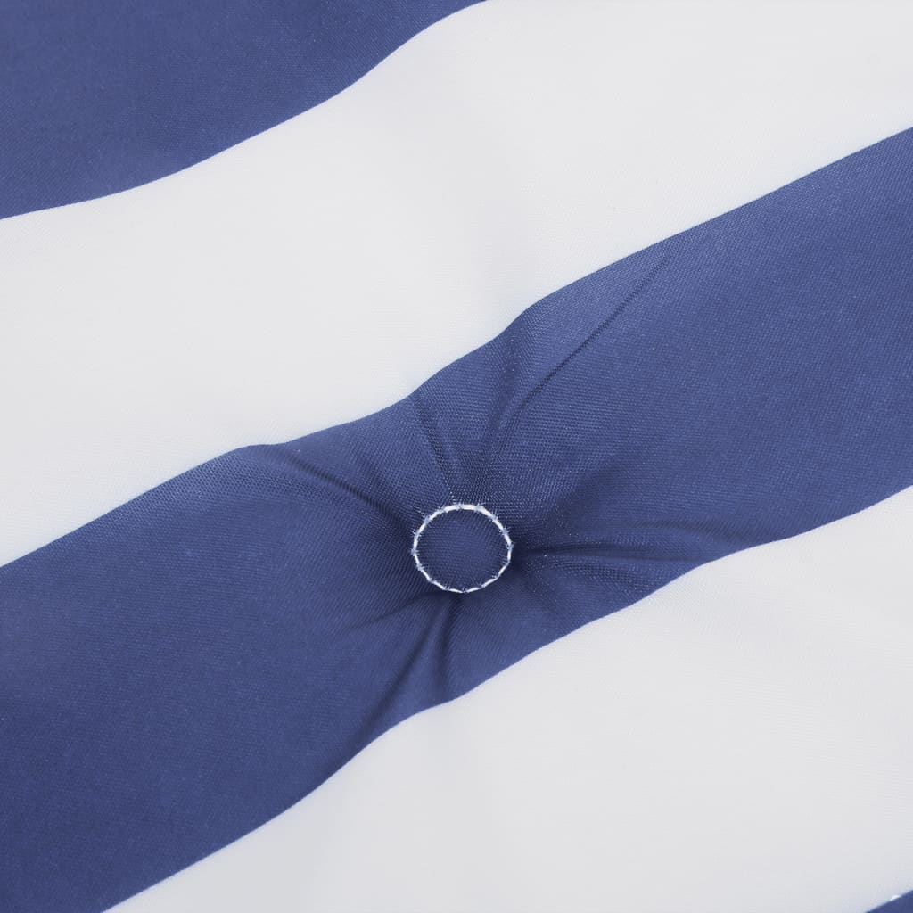 Cuscini Sedia a Sdraio 2pz Strisce Bianche e Blu Tessuto Oxford