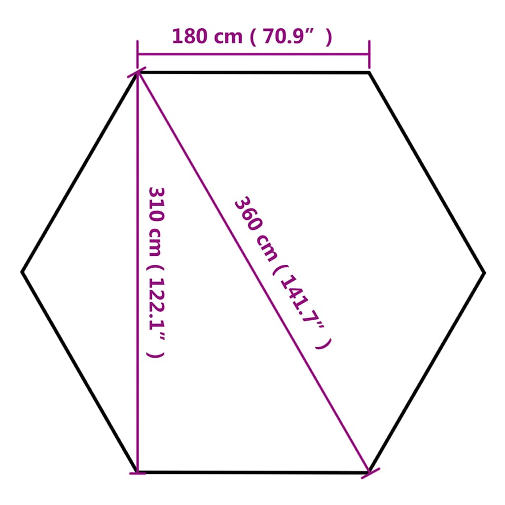 Tendone Esagono Pop-Up Pareti Laterali 3,6x3,1m Tortora 220g/m²