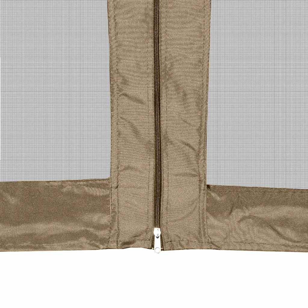 Tendone Esagono Pop-Up Pareti Laterali 3,6x3,1m Tortora 220g/m²