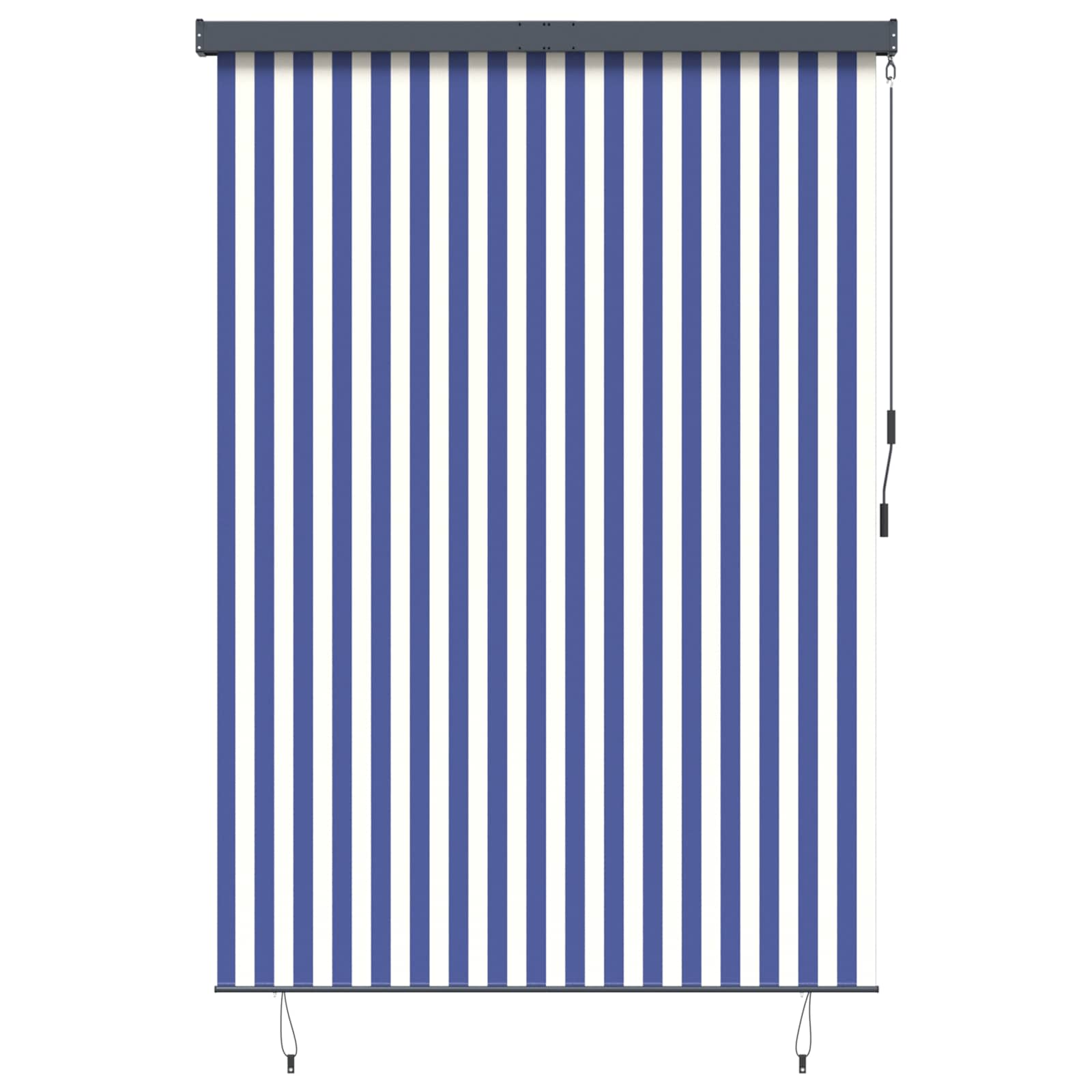 Tenda a rullo Blu e Bianco 180 x 250 cm Tessuto e Alluminio
