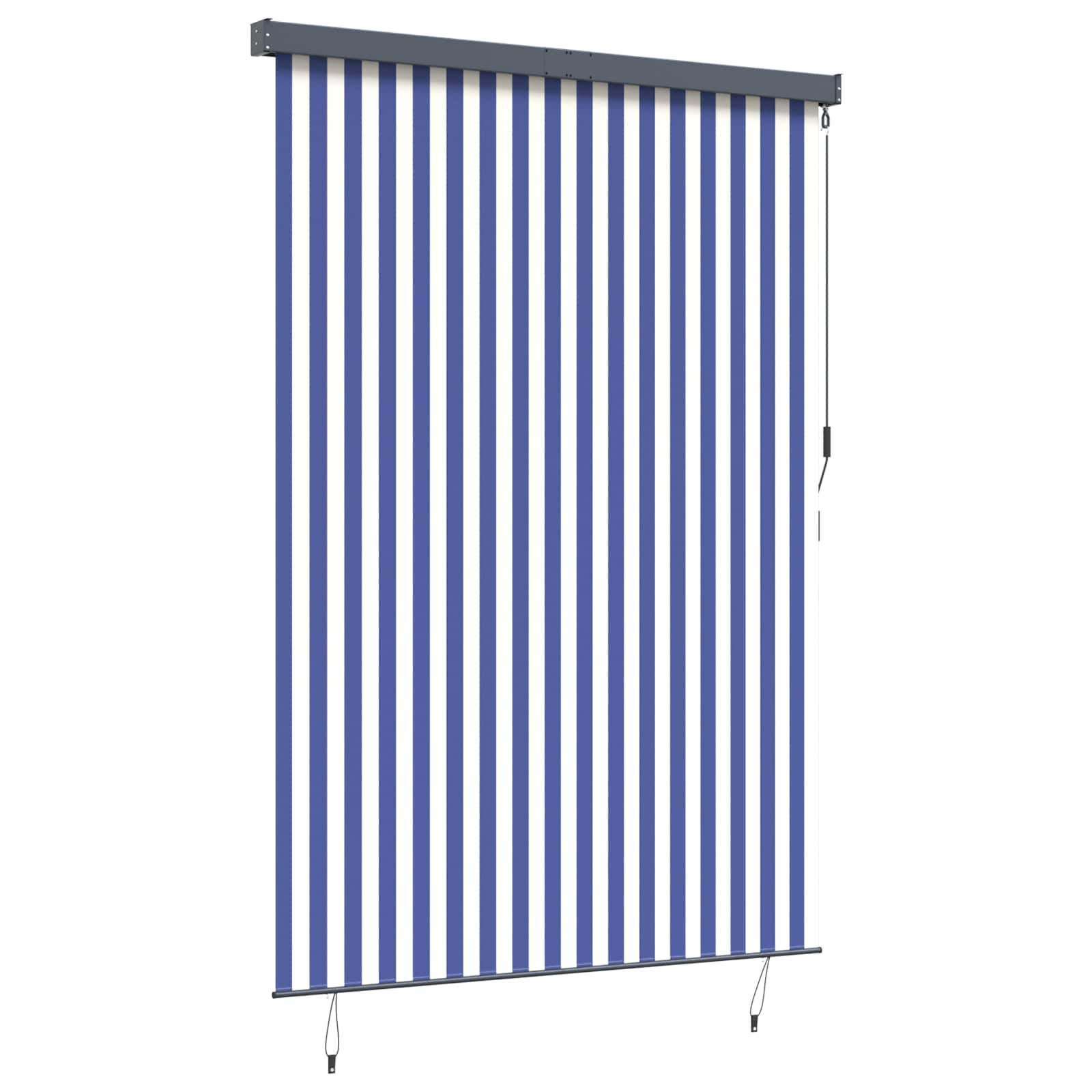 Tenda a rullo Blu e Bianco 180 x 250 cm Tessuto e Alluminio