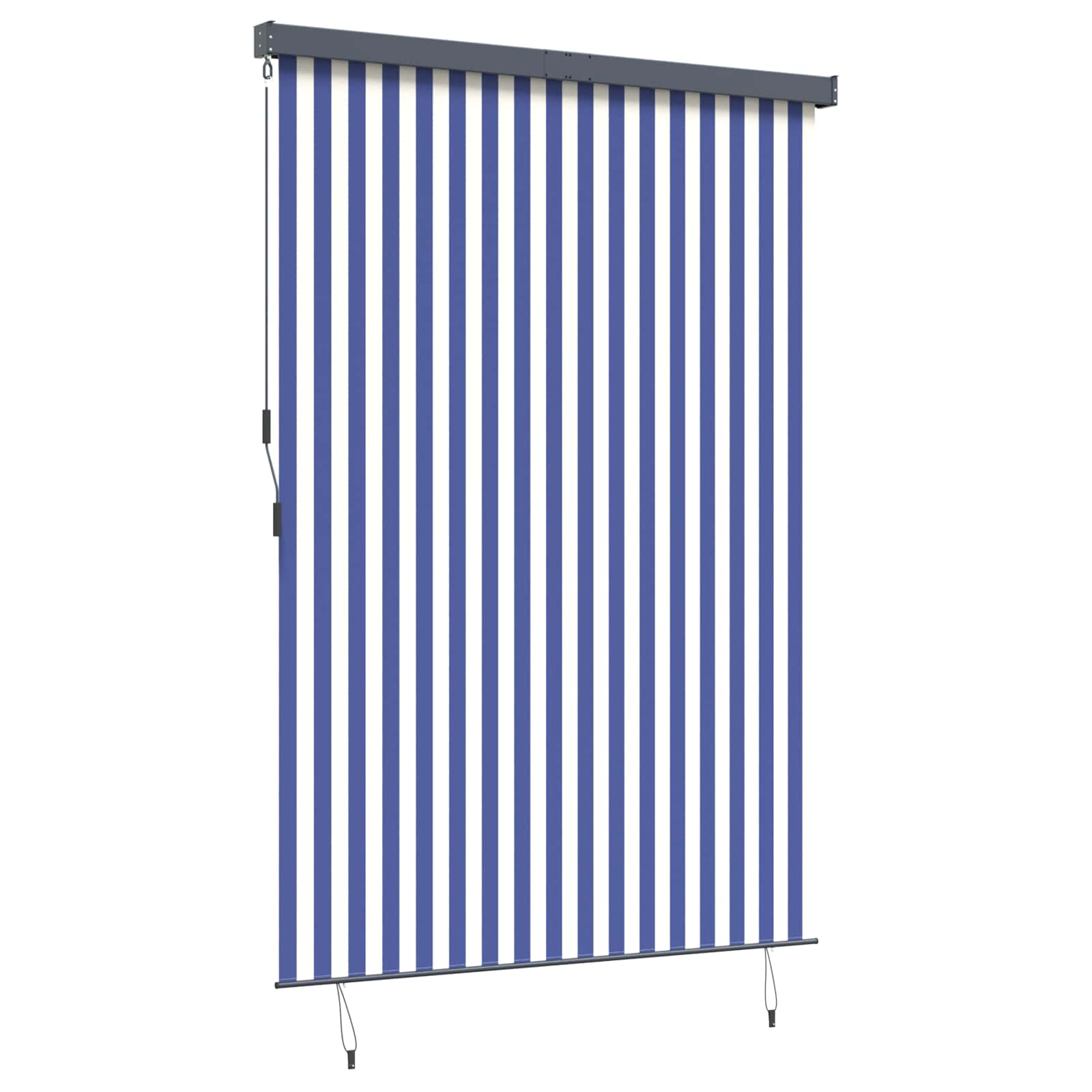 Tenda a rullo Blu e Bianco 180 x 250 cm Tessuto e Alluminio