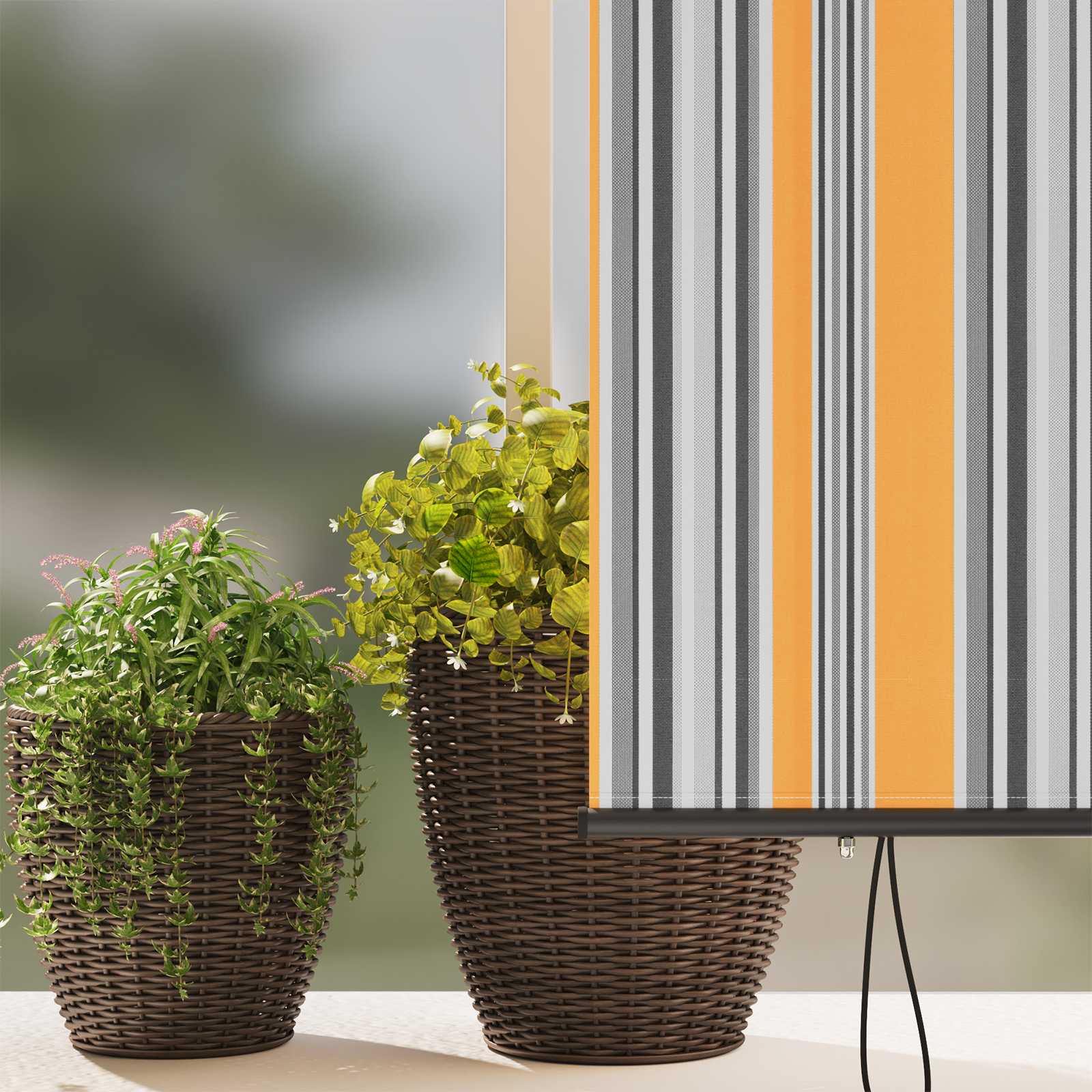 Tenda a rullo Giallo e Blu 180 x 250 cm Tessuto e Alluminio