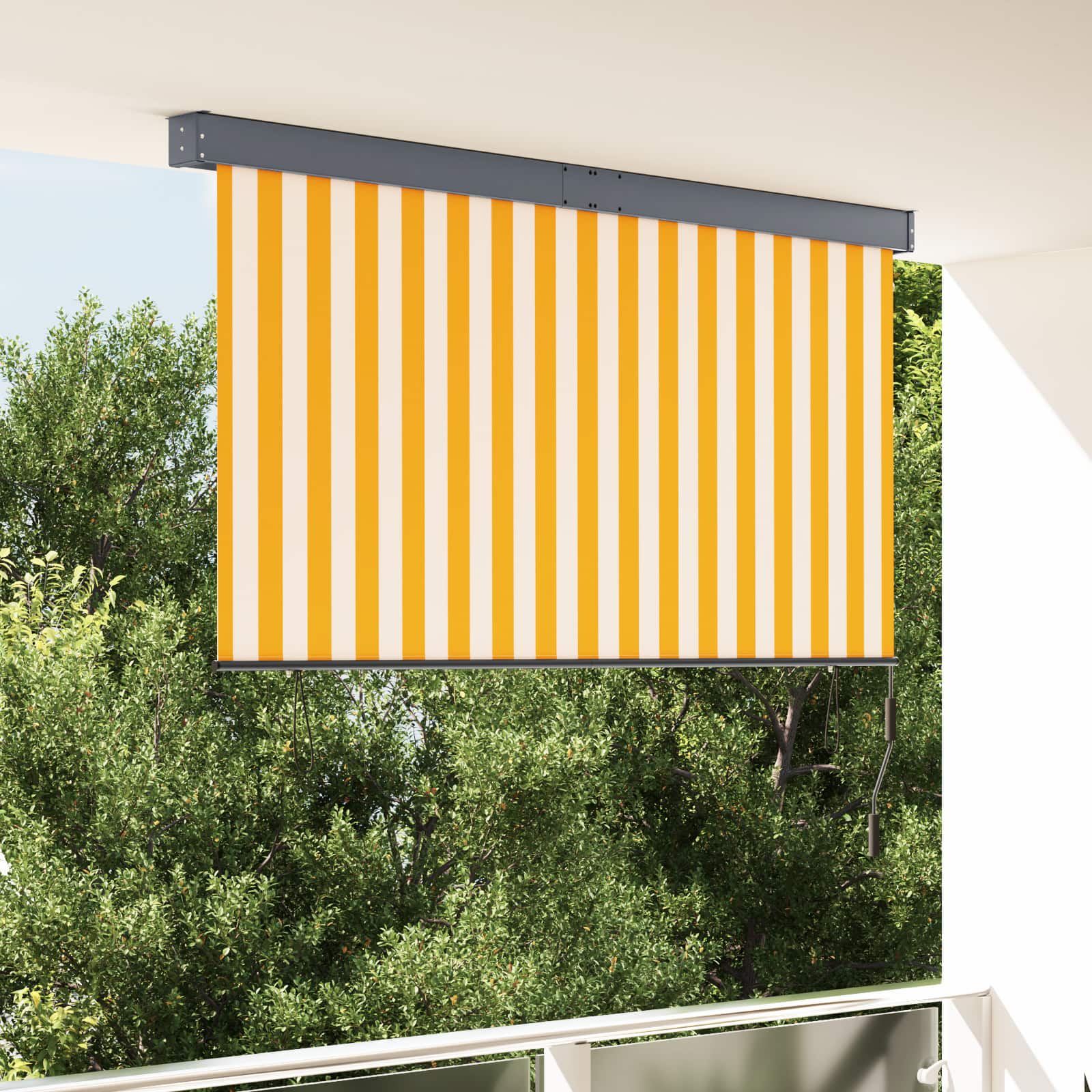 Tenda a rullo Bianco e Arancione 180 x 250 cm