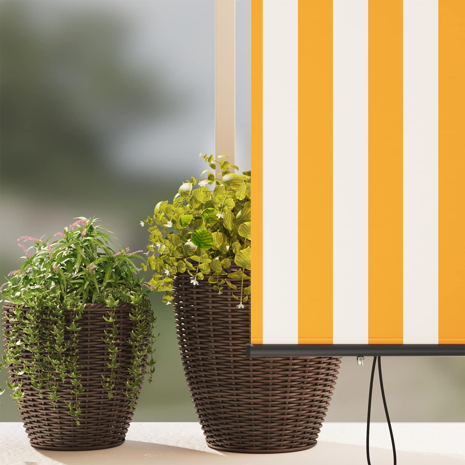 Tenda a rullo Bianco e Arancione 180 x 250 cm