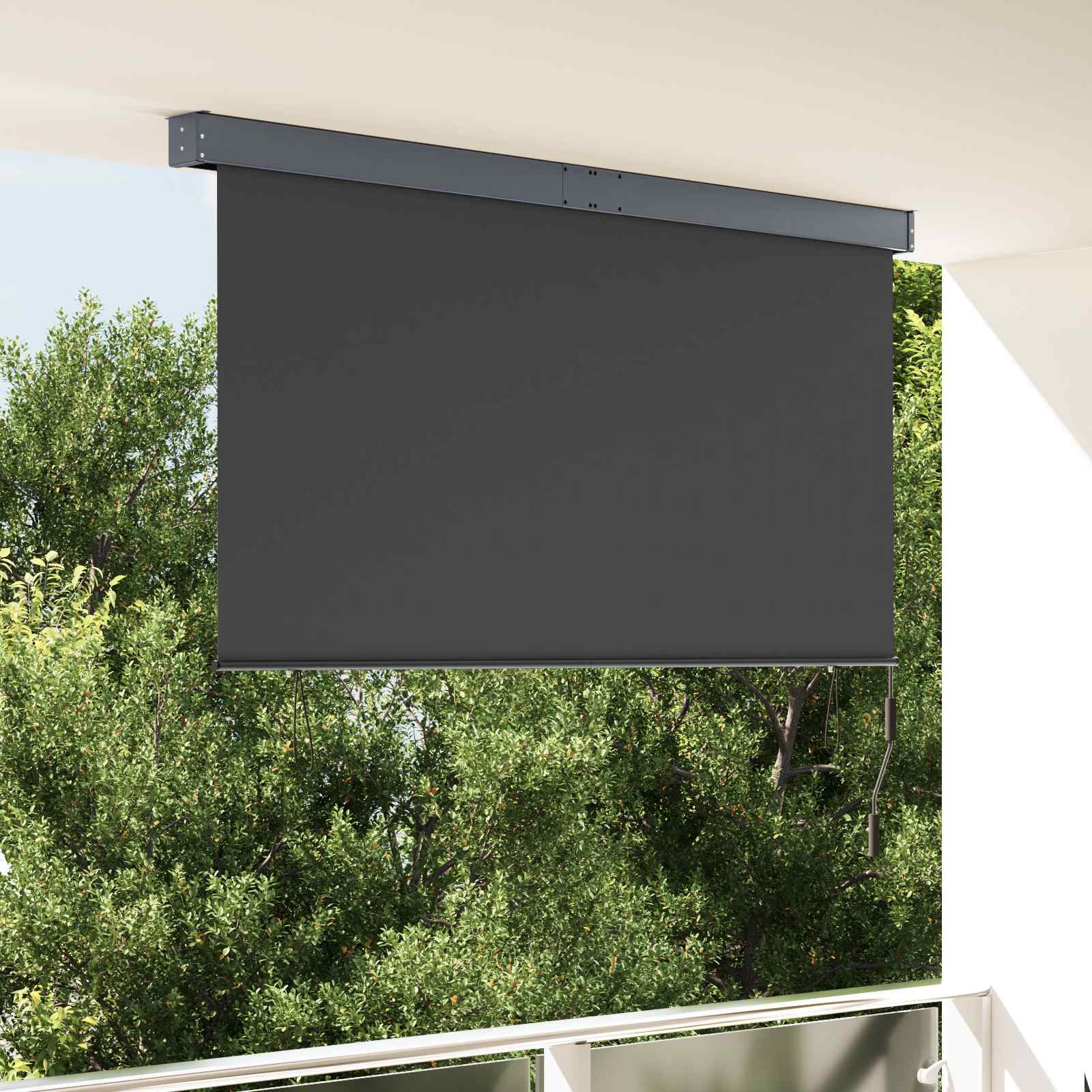Tenda a rullo Antracite 180 x 250 cm Tessuto e Alluminio