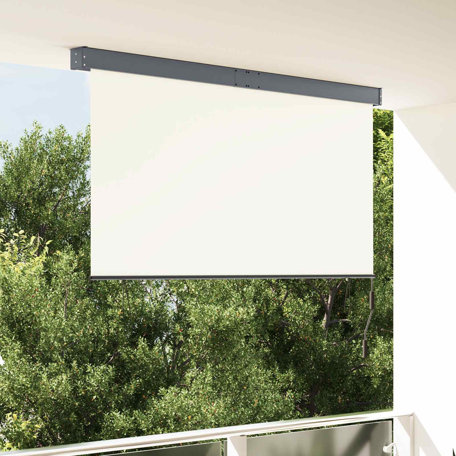 Tenda a rullo Crema 180 x 250 cm Tessuto e Alluminio
