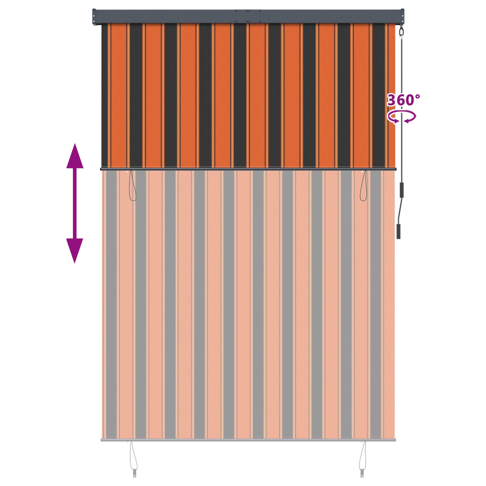 Tenda a rullo Arancione e Marrone 180 x 250 cm