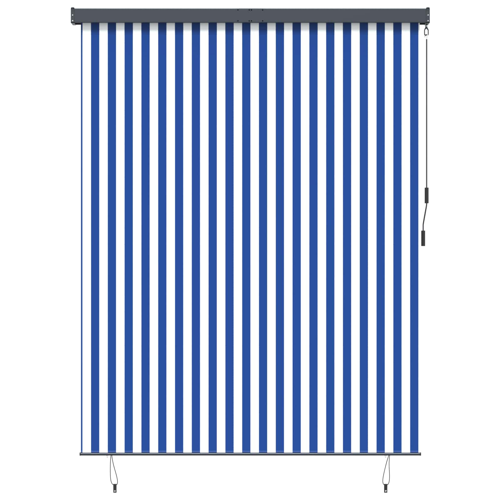 Tenda a rullo Blu e Bianco 200 x 250 cm Tessuto e Alluminio