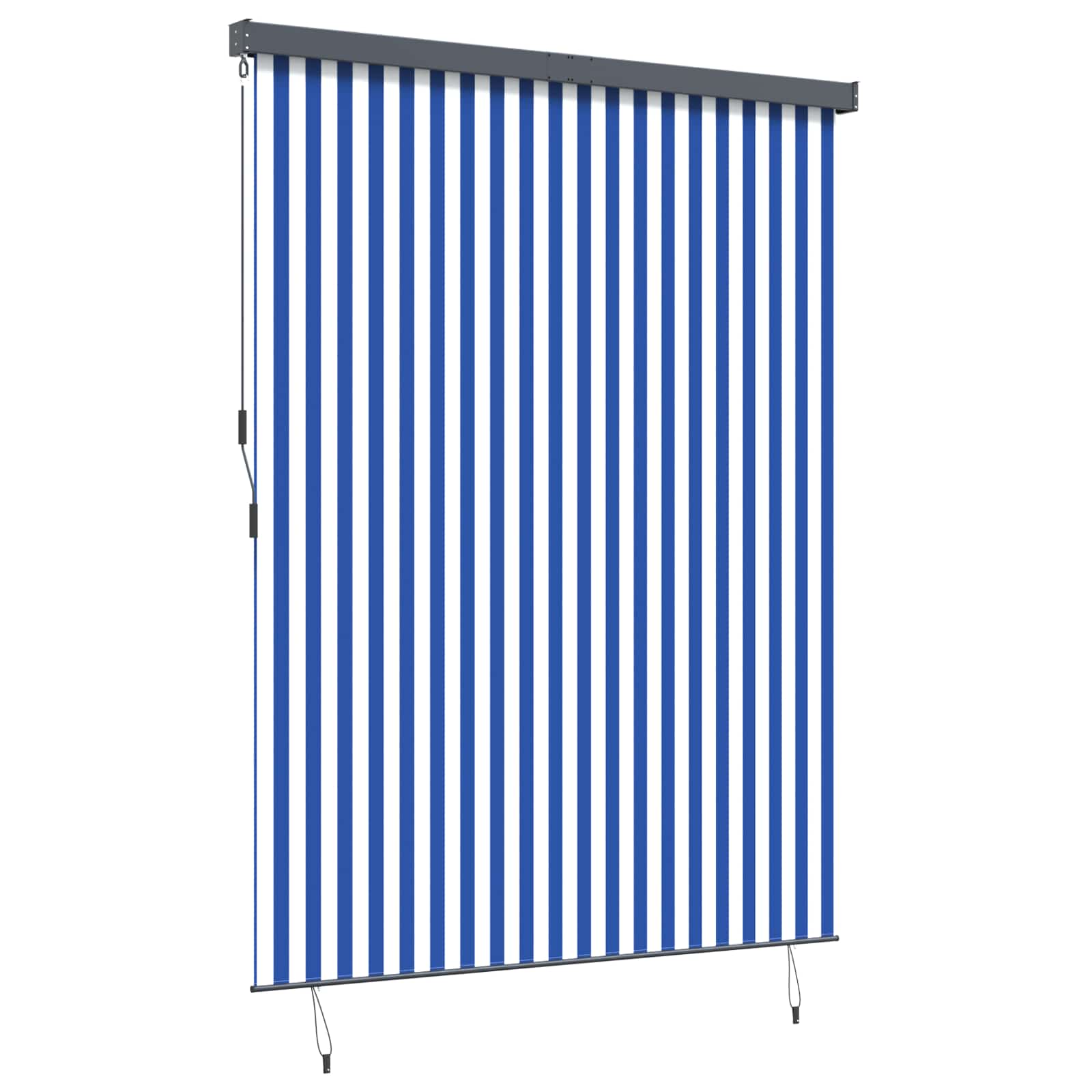 Tenda a rullo Blu e Bianco 200 x 250 cm Tessuto e Alluminio
