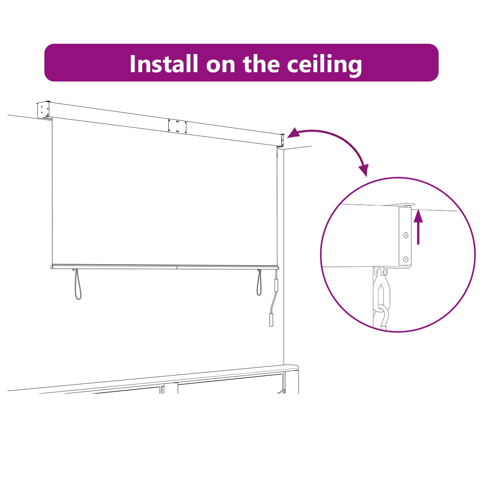 Tenda a rullo Blu e Bianco 220 x 250 cm Tessuto e Alluminio