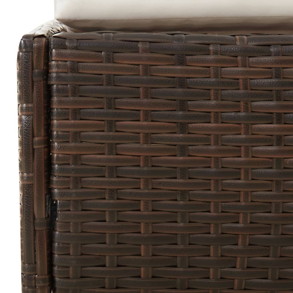 Lettino con Tetto Pieghevole Marrone 200x114x128 cm Polyrattan