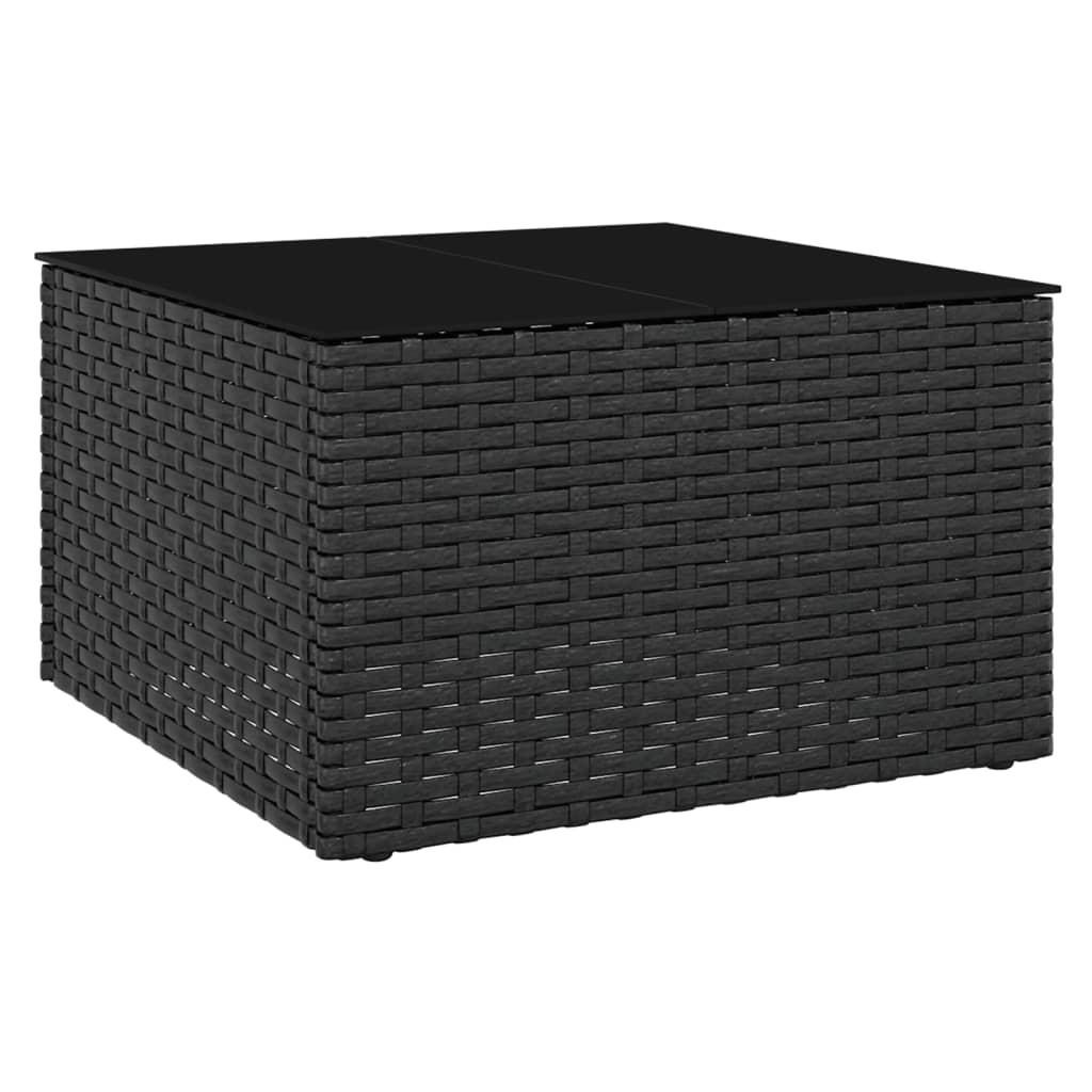 Set da Giardino 2 pz con Cuscini Nero in Polyrattan