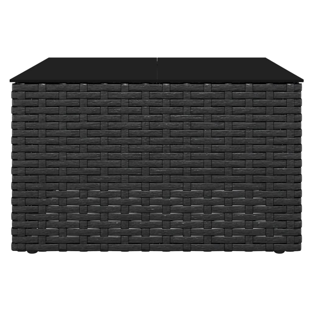 Set da Giardino 2 pz con Cuscini Nero in Polyrattan