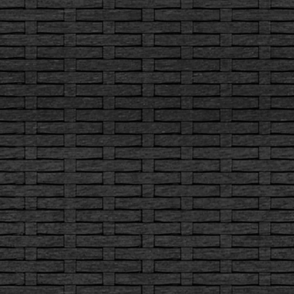 Set da Giardino 2 pz con Cuscini Nero in Polyrattan