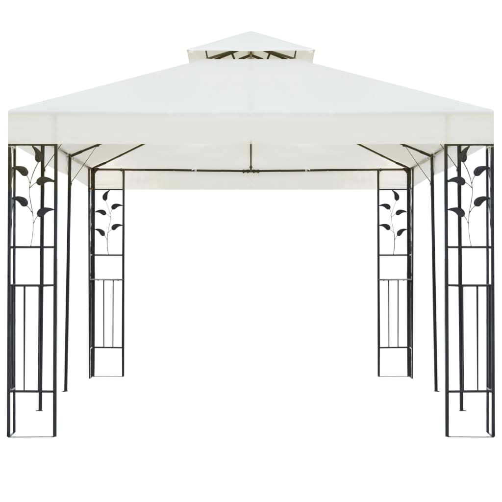 Gazebo con Tetto Doppio Bianco 6x3 m in Acciaio