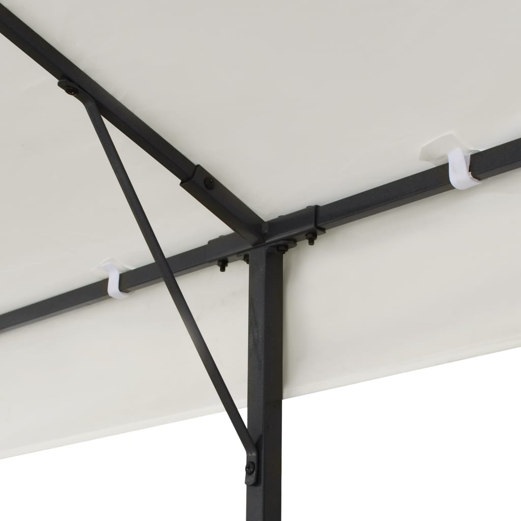 Gazebo con Tetto Doppio Bianco 6x3 m in Acciaio