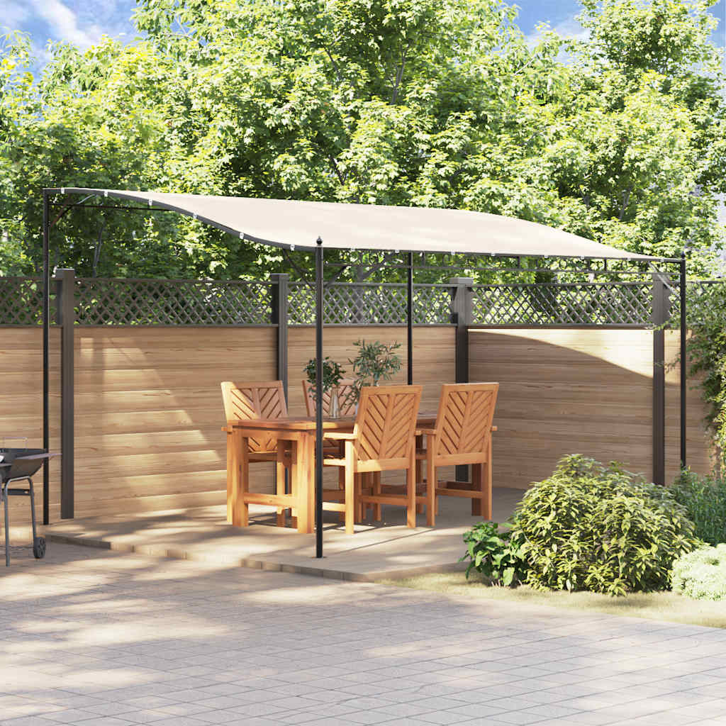 Tettoia Crema 4x3 m 180 g/m² Tessuto e Acciaio
