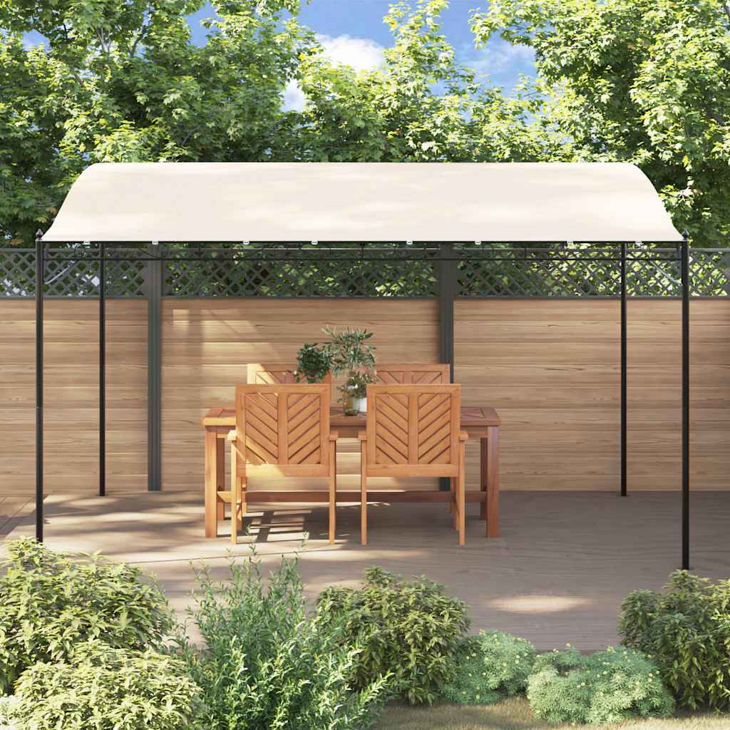 Tettoia Crema 4x3 m 180 g/m² Tessuto e Acciaio