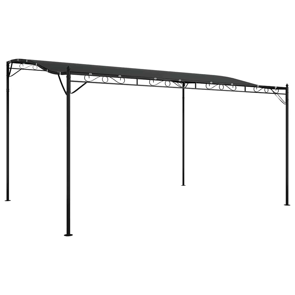 Tettoia Antracite 4x3 m 180 g/m² Tessuto e Acciaio