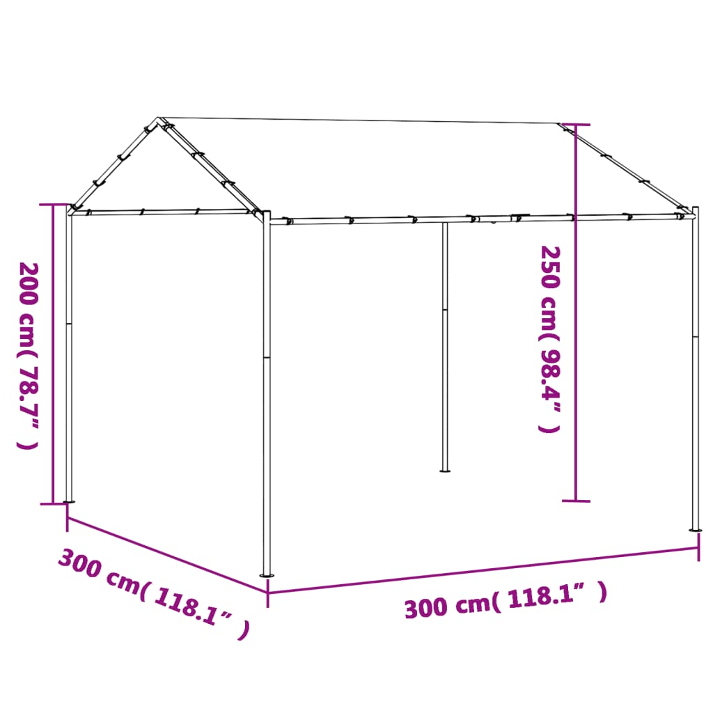 Tenda a Baldacchino Beige 3x3 m in Acciaio e Tessuto