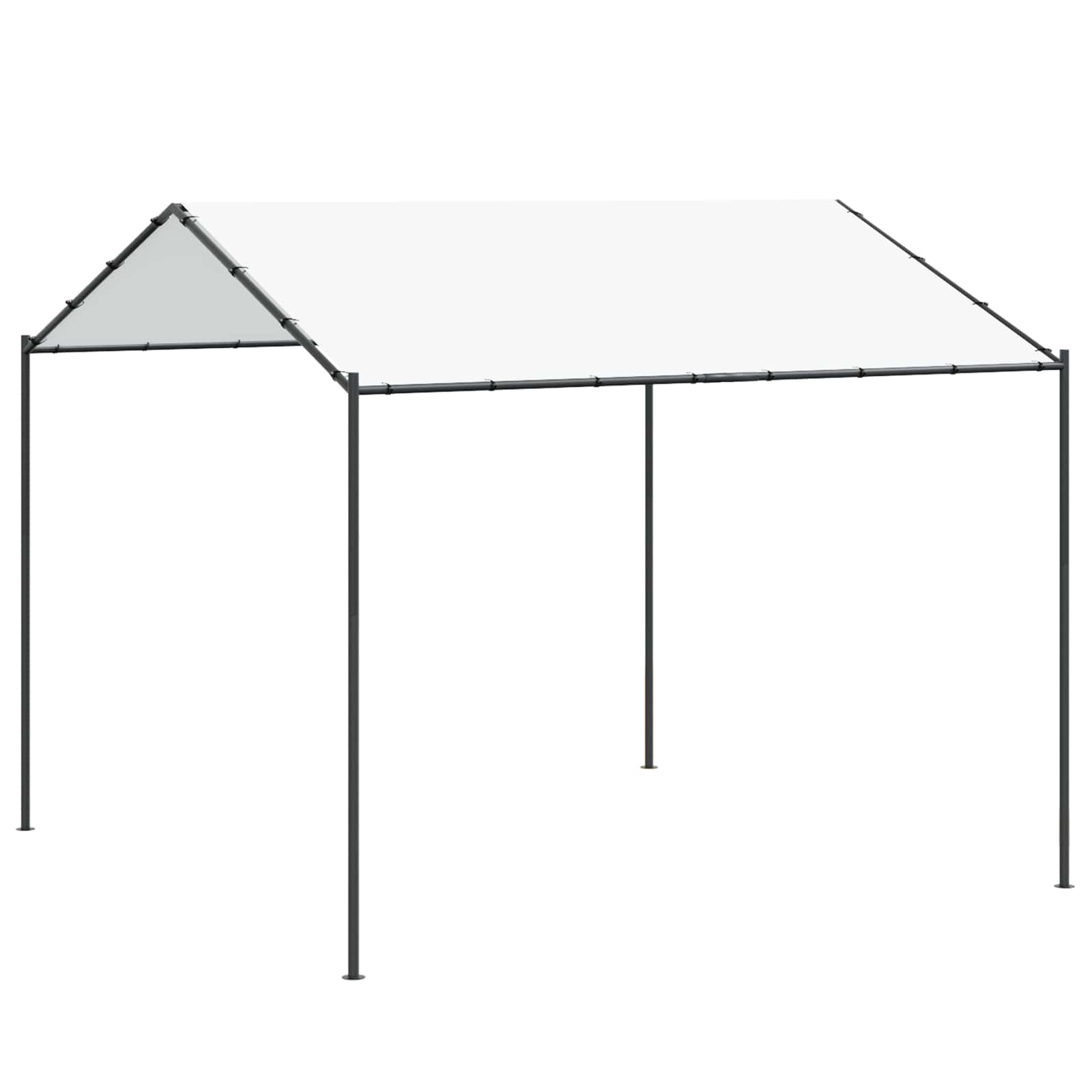 Gazebo 4 x 4 x 2,6 m Bianco Acciaio e Poliestere 180 gsm