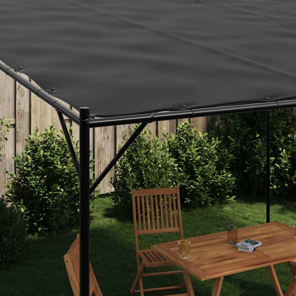 Gazebo Antracite 4x4 m 180 g/m² Tessuto e Acciaio