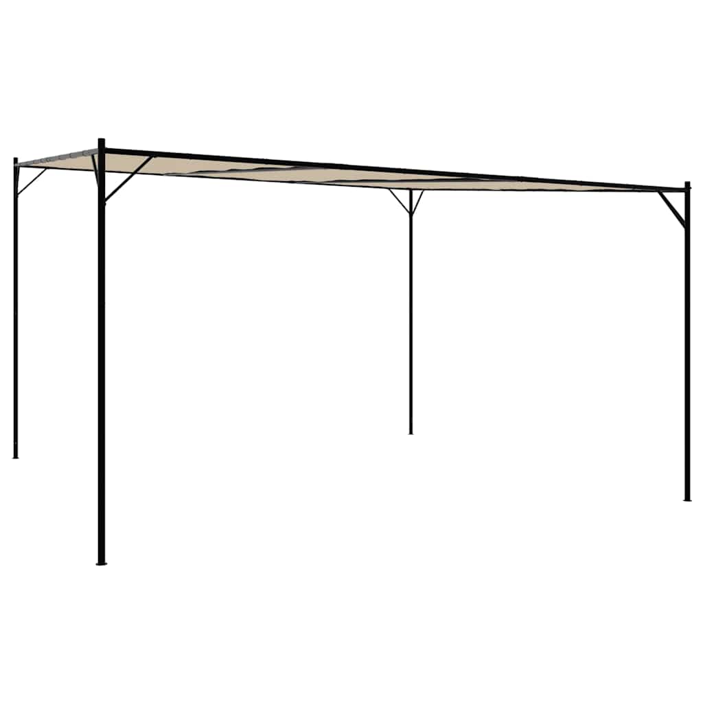 Gazebo Beige 4x4 m 180 g/m² Tessuto e Acciaio