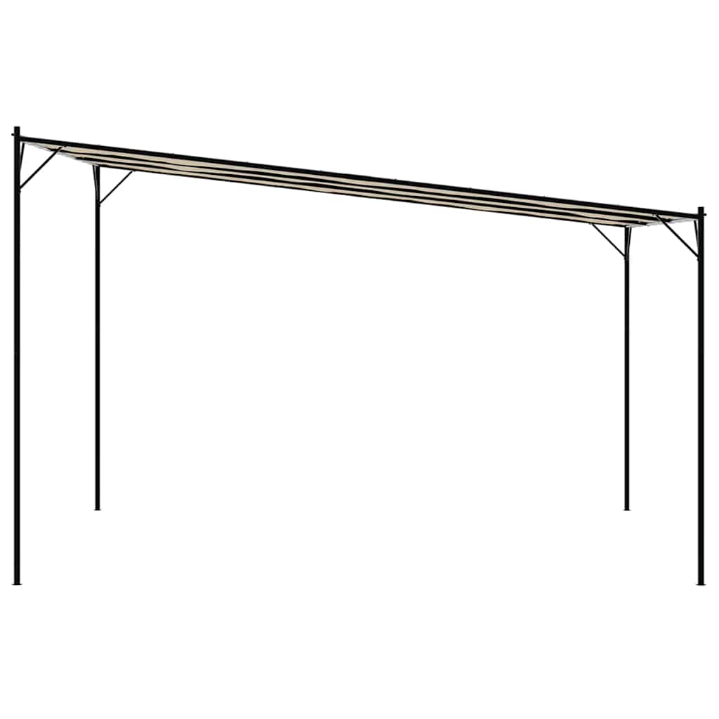 Gazebo Beige 4x4 m 180 g/m² Tessuto e Acciaio