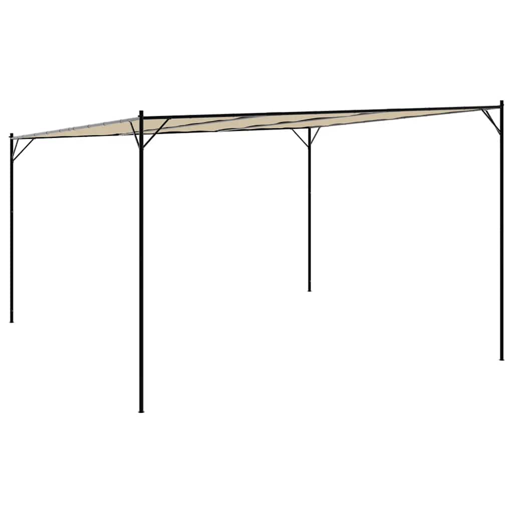 Gazebo Beige 4x4 m 180 g/m² Tessuto e Acciaio