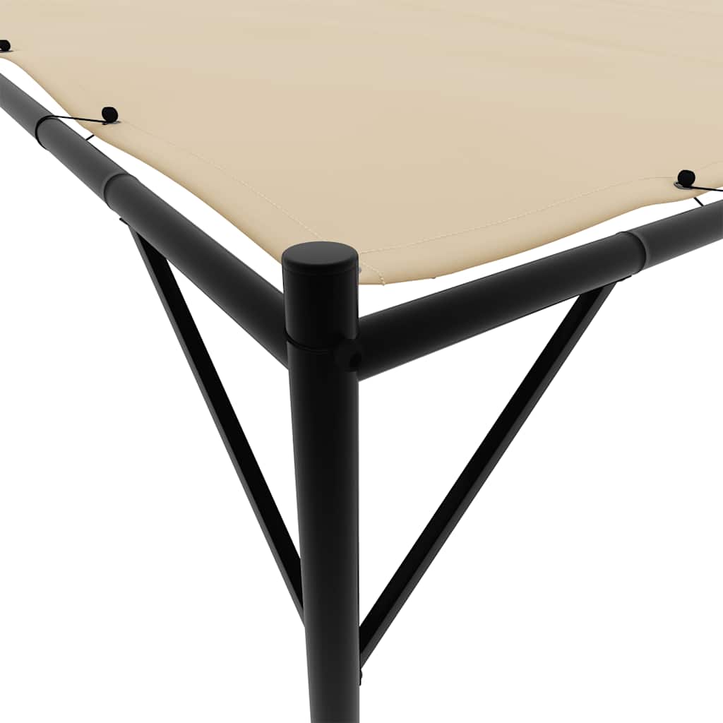 Gazebo Beige 4x4 m 180 g/m² Tessuto e Acciaio