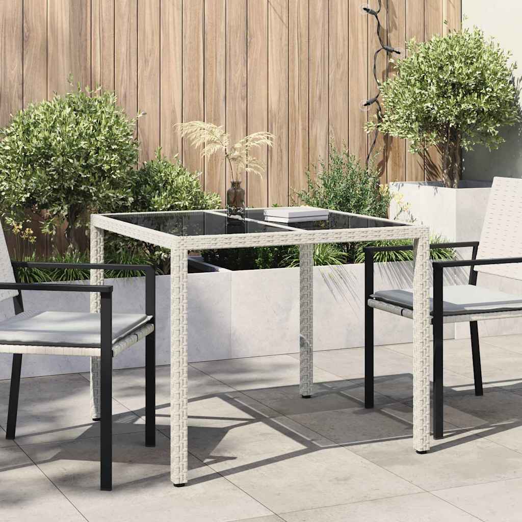 Tavolo da Giardino Bianco 90 x 90 x 75 cm polyrattan