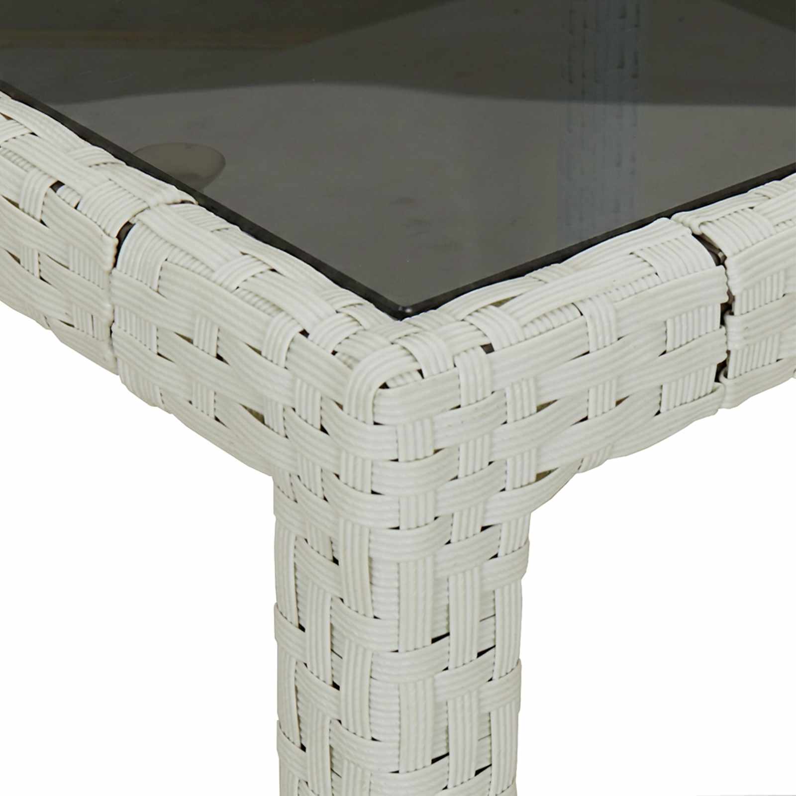 Tavolo da Giardino Bianco 90 x 90 x 75 cm polyrattan