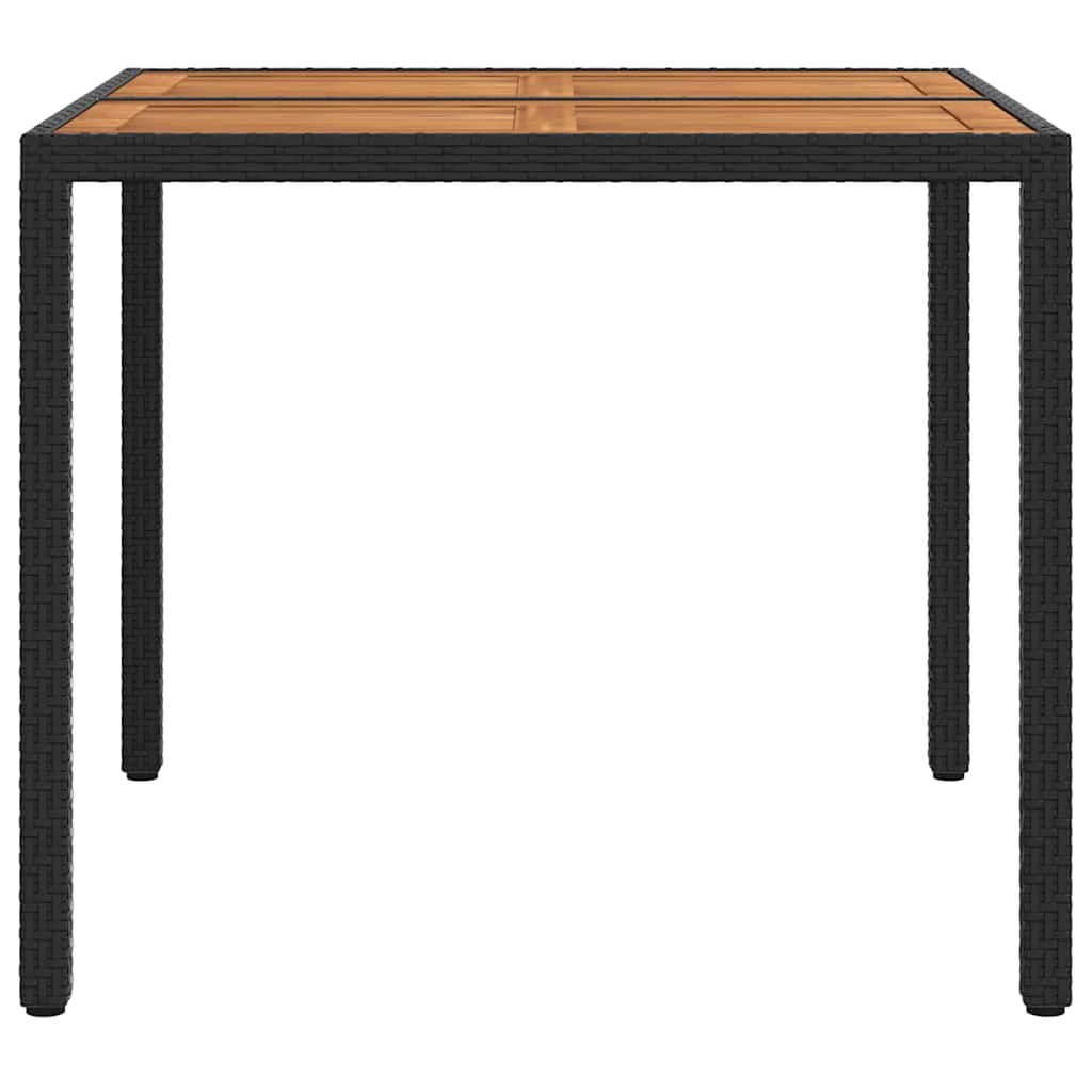 Tavolo da Giardino Nero 90 x 90 x 75 cm polyrattan