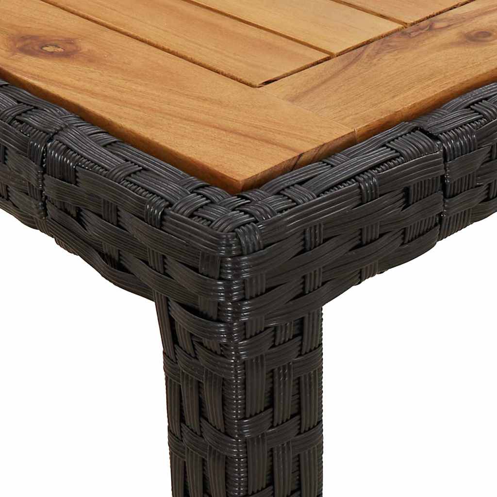 Tavolo da Giardino Nero 90 x 90 x 75 cm polyrattan