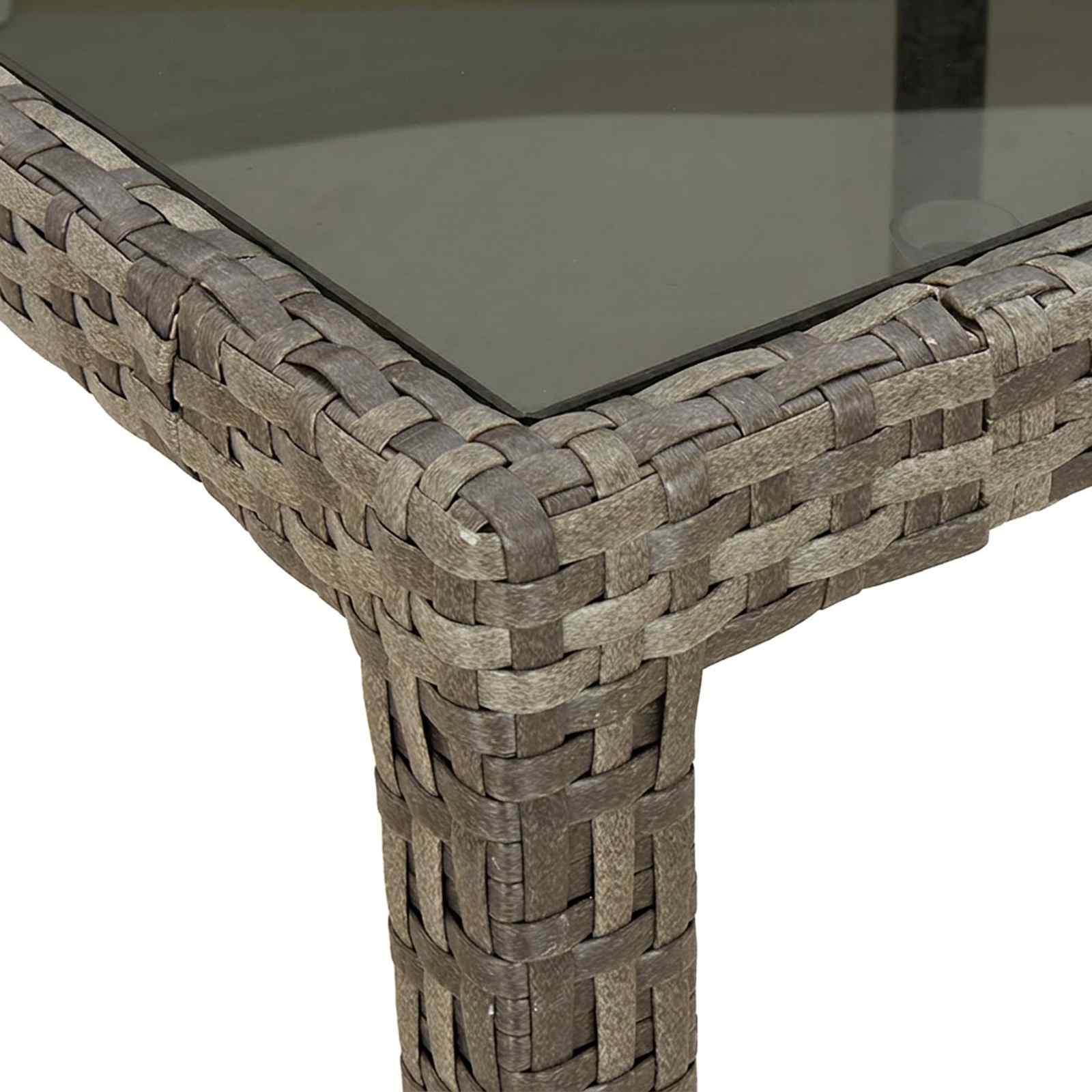 Tavolo da Giardino Grigio 150 x 90 x 75 cm polyrattan
