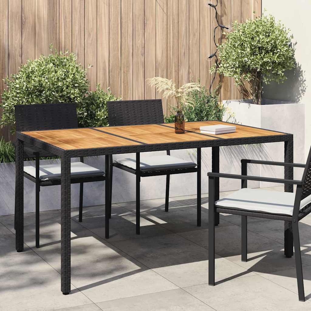 Tavolo da Giardino Nero 150 x 90 x 75 cm polyrattan