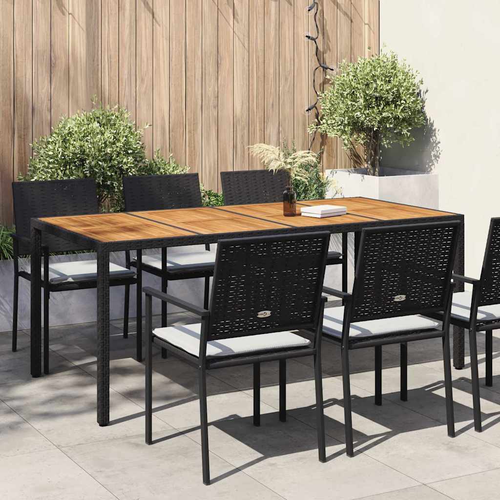 Tavolo da Giardino Nero 190 x 90 x 75 cm polyrattan