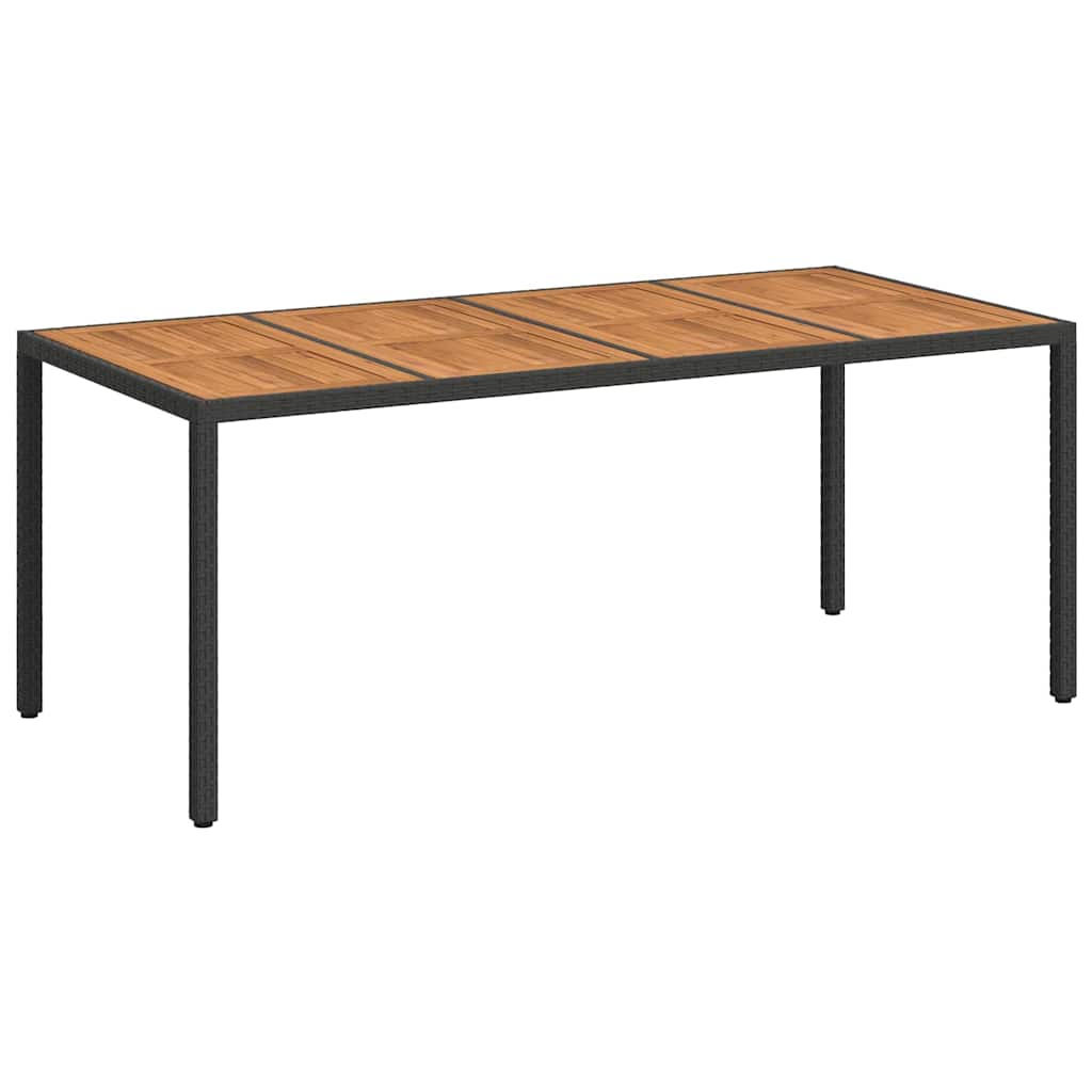 Tavolo da Giardino Nero 190 x 90 x 75 cm polyrattan