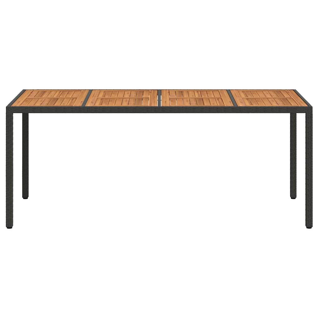 Tavolo da Giardino Nero 190 x 90 x 75 cm polyrattan